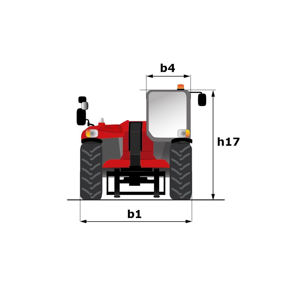 Scale drawing (front/rear view) :